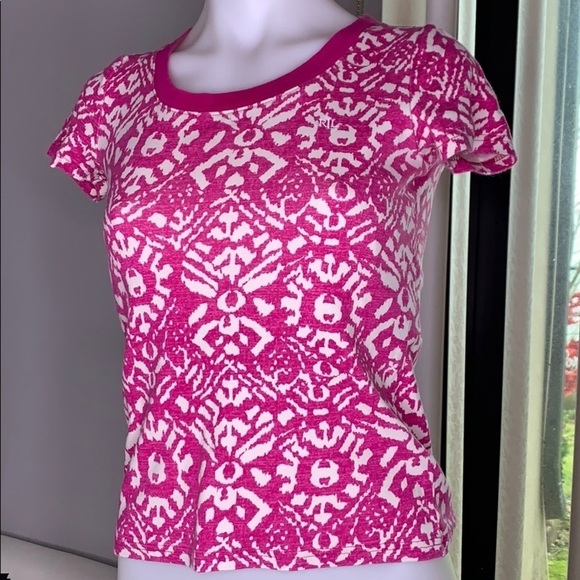 Ralph Lauren Bohemian print pink short sleeve Top women’s xs - Picture 5 of 6